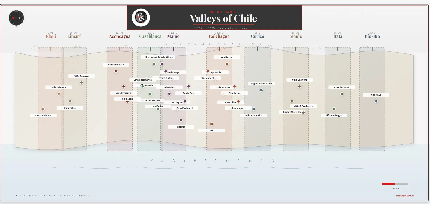Guía de los valles vitivinícolas de Chile