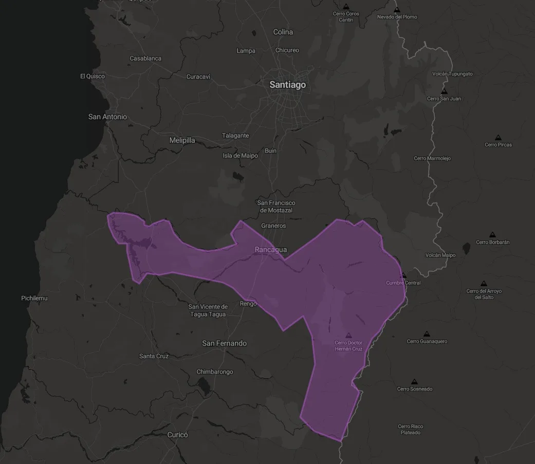 Valley map — Valle de Cachapoal